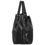 Módní dámská kožená kabelka do ruky Assema, černá