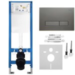REA - Podomítkový Instalační Set Slim 024N pro WC s Tlačítkem HD Titan KPL-E1634
