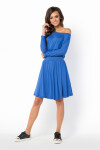 Letní šaty dámské ve model 15042425 střihu značkové středně dlouhé modré Modrá královská modř Makadamia