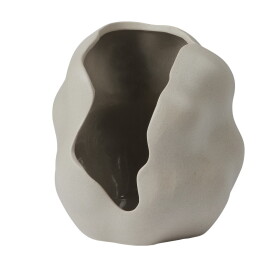 Broste Keramický svícen Hekla Dove Grey, šedá barva, keramika