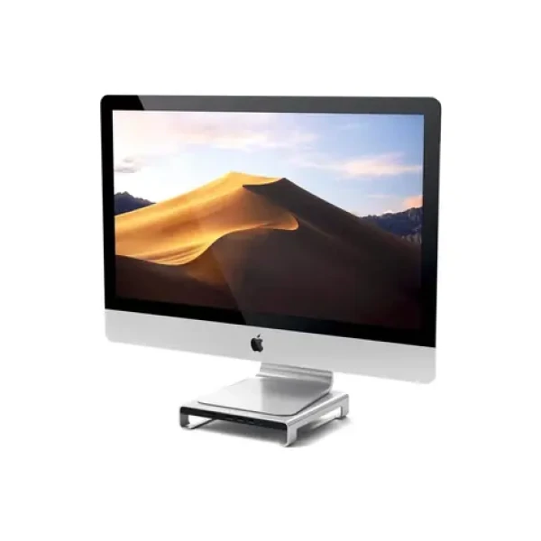 Satechi USB-C Stand Hub pro Apple iMac stříbrná / USB-C / 3x USB-A / microSD / SD / 3.5mm jack (ST-AMSHS)