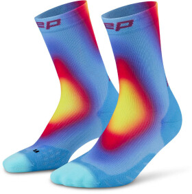 CEP pánské běžecké kompresní vysoké ponožky EDT. GRADIENT - blue/yellow Velikost: III (Vel. chodidla 39-42)