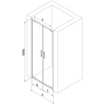 MEXEN - Exo sprchové dveře křídlové110, transparent, černá 8182-110-000-70-00