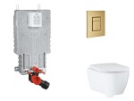 GROHE - Uniset Set předstěnové instalace, klozetu, sedátka SoftClose a tlačítka Skate Cosmopolitan, kartáčovaný Cool Sunrise SANI15BB4116