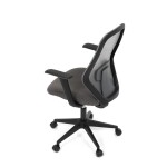 Židle kancelářská, látka šedá, houpací mechanismus, kolečka pro tvrdé povrchy