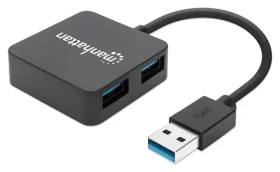 Manhattan USB 3.0 Hub černý / 4x USB / Bus Power (162296)