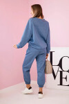 Komplet teplákové + kalhoty máslová látka denim melír UNI