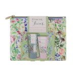 HEATHCOTE & IVORY Dárková sada péče o tělo s kosmetickou taštičkou Flower of Focus, zelená barva, plast, textil