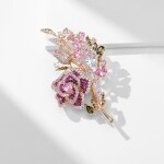 Exkluzivní květinová brož Swarovski Elements Alfonsa, Barevná/více barev