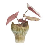 MADAM STOLTZ Kameninová váza Beige / Mustard / Green 22 cm, béžová barva, keramika