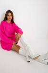 Fluo růžové volné pletené šaty s výstřihem do V RUE PARIS