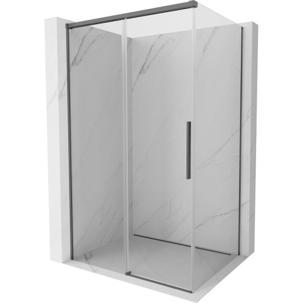 MEXEN/S - Rox sprchový kout posuvný 140 x 110, transparent, grafit kartáčovaná 8C2-140-110-66-00