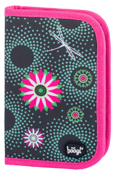 Školní penál jednopatrový BAAGL klasik - Květiny