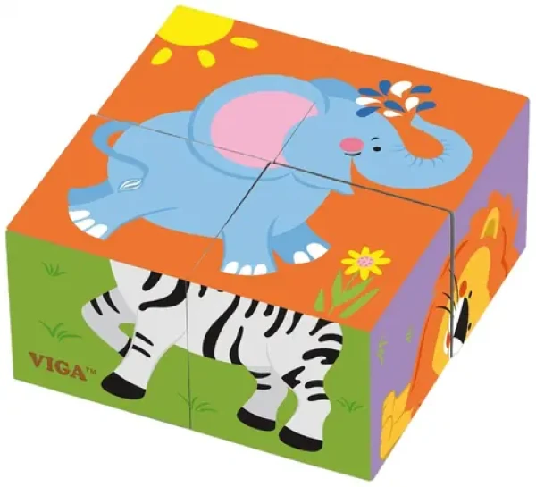 VIGA Obrázkové kostky Zoo
