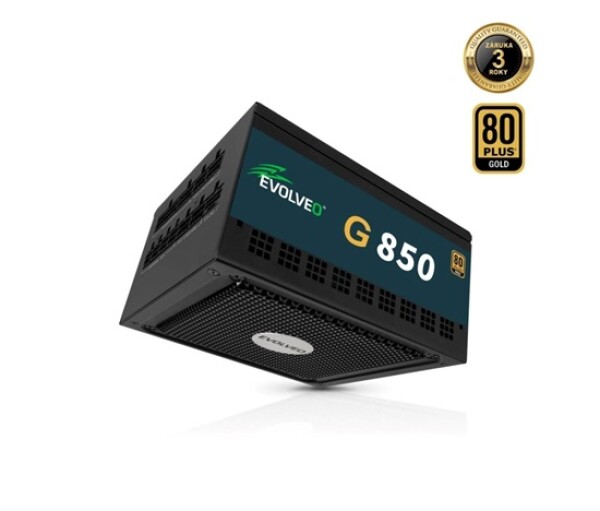 EVOLVEO G850, zdroj 850W, 80+ GOLD, ATX 3.1, aPFC, 140 mm ventilátor, plně modulární, záruka 3 roky, černý EDF_547208