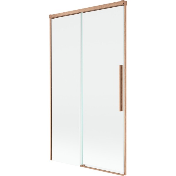 MEXEN/S - Rox vanová zástěna 2-křídlová posuvná 100 x 150, transparent, měď kartáčovaná 8C9-100-001-65-00