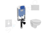 IDEAL STANDARD - ProSys Set předstěnové instalace, klozetu a sedátka Eurovit, tlačítka Oleas M1, Rimless, SoftClose, chrom mat ProSys80M SP125