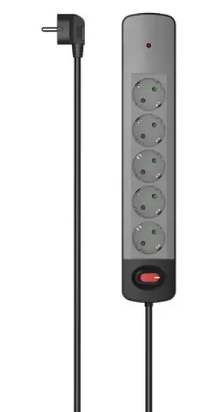 Hama prodlužovací přívod s přepěťovou ochranou / 5x zásuvka schuko / 1,5 m (223056)