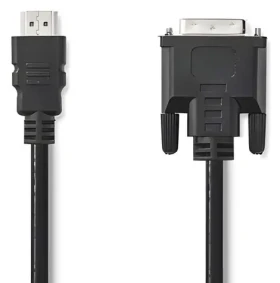 Nedis černá / Kabel HDMI - DVI-D 24+1 / 3 m / 1080p / Poniklované konektory (CCGP34800BK30)