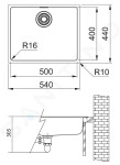 FRANKE - Maris Dřez MRX 210/610-50, 540x440x180 mm, nerez 127.0539.573