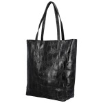 Módní dámská kožená kabelka na rameno Naysa, černá