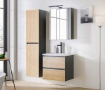 COMAD - Skříňka pod umyvadlo 80cm 2 zásuvky MONAKO GREY OAK 5907611652831