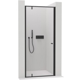 CERANO Sprchové pivotové dveře Ferri L/P - 6 mm - černá matná, transparentní sklo - 100x195 cm