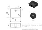 Nerezový dřez Reginox New York 50x40, R38741, Gun Metal R38741