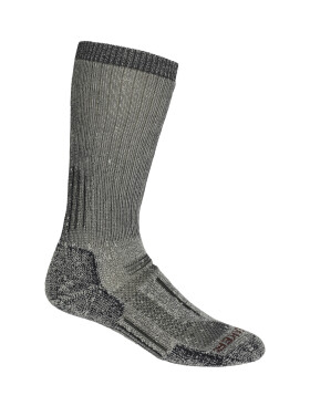 Pánské merino ponožky ICEBREAKER Mens Mountaineer Mid Calf, Jet Heather/Espresso velikost: 39-41,5 (S)