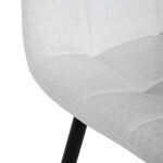 Židle barová, bílá látka, čtyřnohá kovová podnož, černý mat