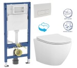 GEBERIT DuofixBasic s bílým tlačítkem DELTA51 + WC CERSANIT DESSE VORTEX /VÍROVÉ SPLACH/ + SEDÁTKO 458.103.00.2 51BI ES1