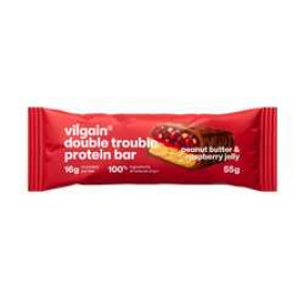 Vilgain Double Trouble Protein Bar Arašídové máslo a malinový džem 55 g