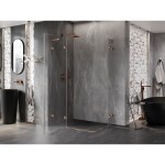 MEXEN/S - Lunar L Duo sprchový kout dveře křídlové 120 x 90, transparent, měď kartáčovaná 834L-120L-090P-65-00