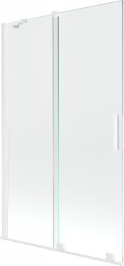 MEXEN/S - Velar Dvoukřídlá posuvná vanová zástěna 110 x 150 cm, transparent, bílá 896-110-000-01-20