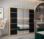Šatní skříň Abi V4 Barva korpusu: Černá, Rozměry: 150 cm, Dveře: Černá