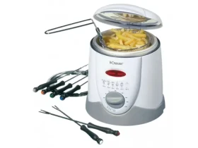 Bomann FFR 1290 bílá / Fondue/fritéza 2v1 / 840W / 1l / 190°C (612900)