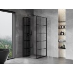 MEXEN/S - Mist-F sprchový kout skládací dveře levá 110 x 110, černá kratka, černá 8A6T-110-110-70-77-L