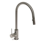 Dřezová baterie SAT Aurum s vytahovací sprškou, 2 proudy broušený gun metal SATBAUR286BGM SATBAUR286BGM