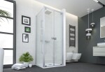 FORTE - Sprchové dveře DECO N2B - Barva rámu - Bílá, Rozměr A - 90, Výplň - Millerighe bezpečnostní sklo - 6 mm BDE453293S04