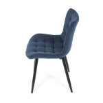 Jídelní židle, modrá, látka, HC-462 BLUE2