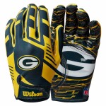 Dětské rukavice Green Bay Packers NFL Wilson Youth Stretch-Fit Receivers