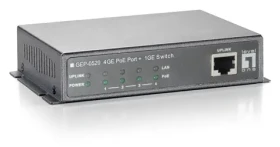 LevelOne PoE switch 5x GbE (4x PoE) 65W / Switch / Unmanaged / plastové tělo (GEP-0520)