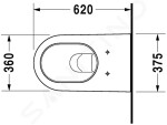 DURAVIT - Starck 2 Závěsné WC, WonderGliss, bílá 25330900001