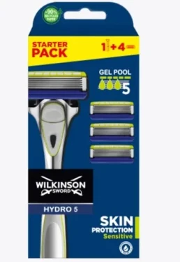 Wilkinson Hydro5 Skin Protection Sensitive Clampac holící strojek + náhradní hlavice 4ks (WPS037)