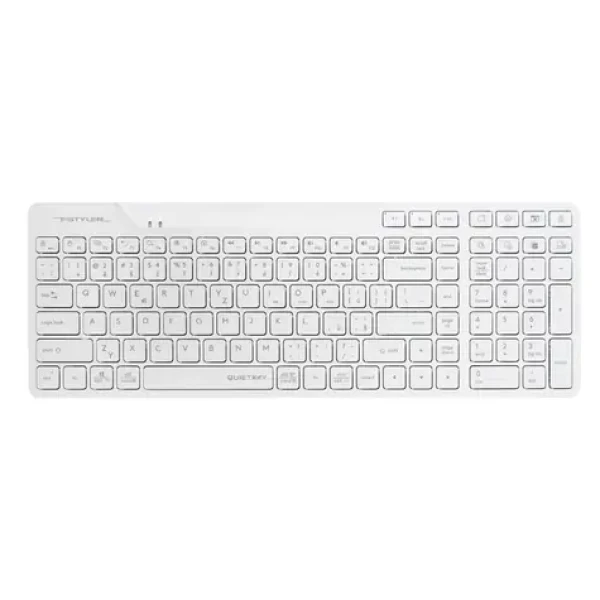 A4tech FStyler FBK27C AS bílá / Bezdrátová klávesnice / CZ layout / Bluetooth / 2.4GHz USB-A Nano přijímač (FBK27CAS-WH)