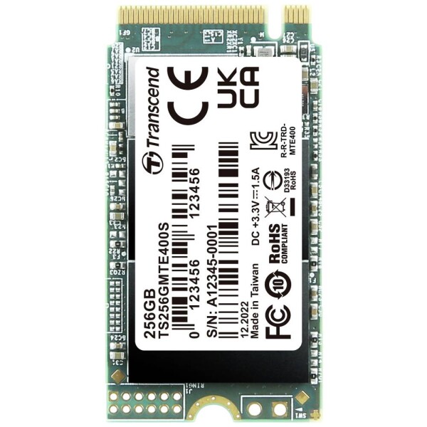 Transcend MTS400S 256 GB interní M.2 PCIe NVMe SSD 2242 PCIe NVMe 3.0 x4 Retail TS256GMTE400S