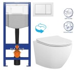 CERSANIT/S - CERSANIT předstěnový instalační systém s bílym tlačítkem K97-516 + WC CERSANIT DESSE VORTEX + SEDÁTKO K97-526 516 ES1