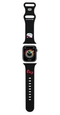 Hello Kitty Kitty Head silikonový řemínek černá / Řemínek pro Apple Watch / 38/40/41mm (HKAWMSCHBLK)