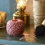 Strömshaga Jutový provázek Twine Round Red/White 125 m, červená barva, textil
