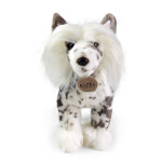 Plyšový pes čínský chocholatý stojící 25 cm ECO-FRIENDLY